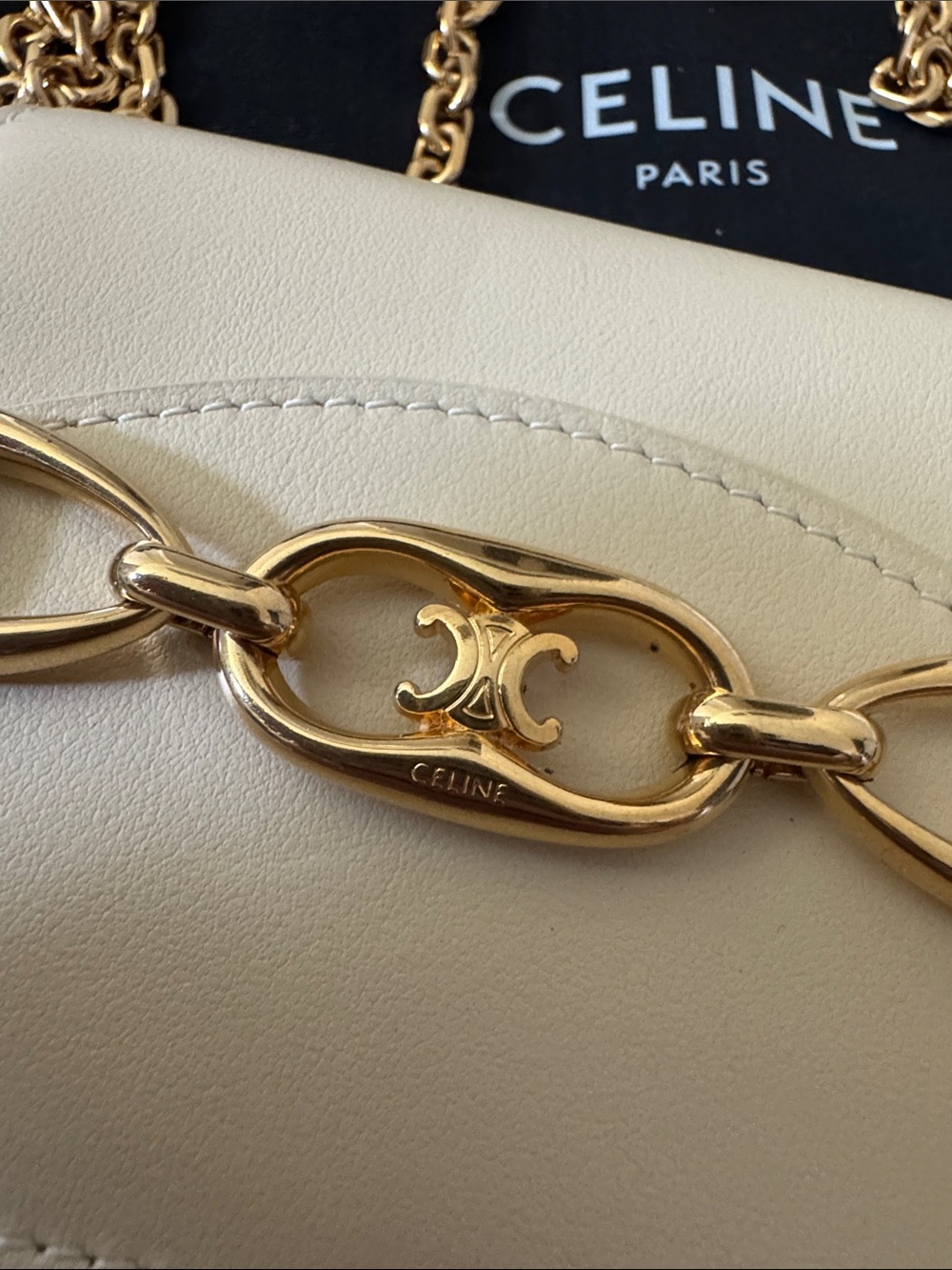 New Celine Card Case Holder on Chain Leather Limited Edition - Picture 3 of 10